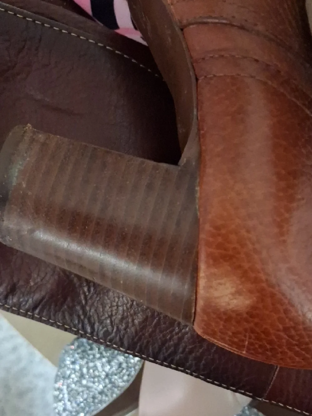 Tory Burch Cognac Leather Ankle Booties with Logo Accent